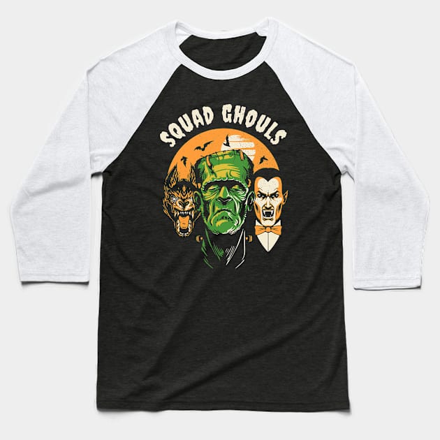 Squad Ghouls Baseball T-Shirt by Three Meat Curry